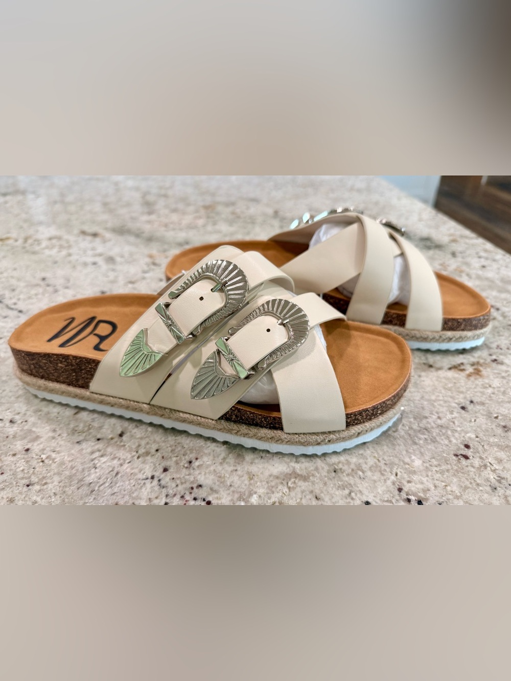 IRIS BUCKLE SANDAL IN CREAM by Not Rated NIB